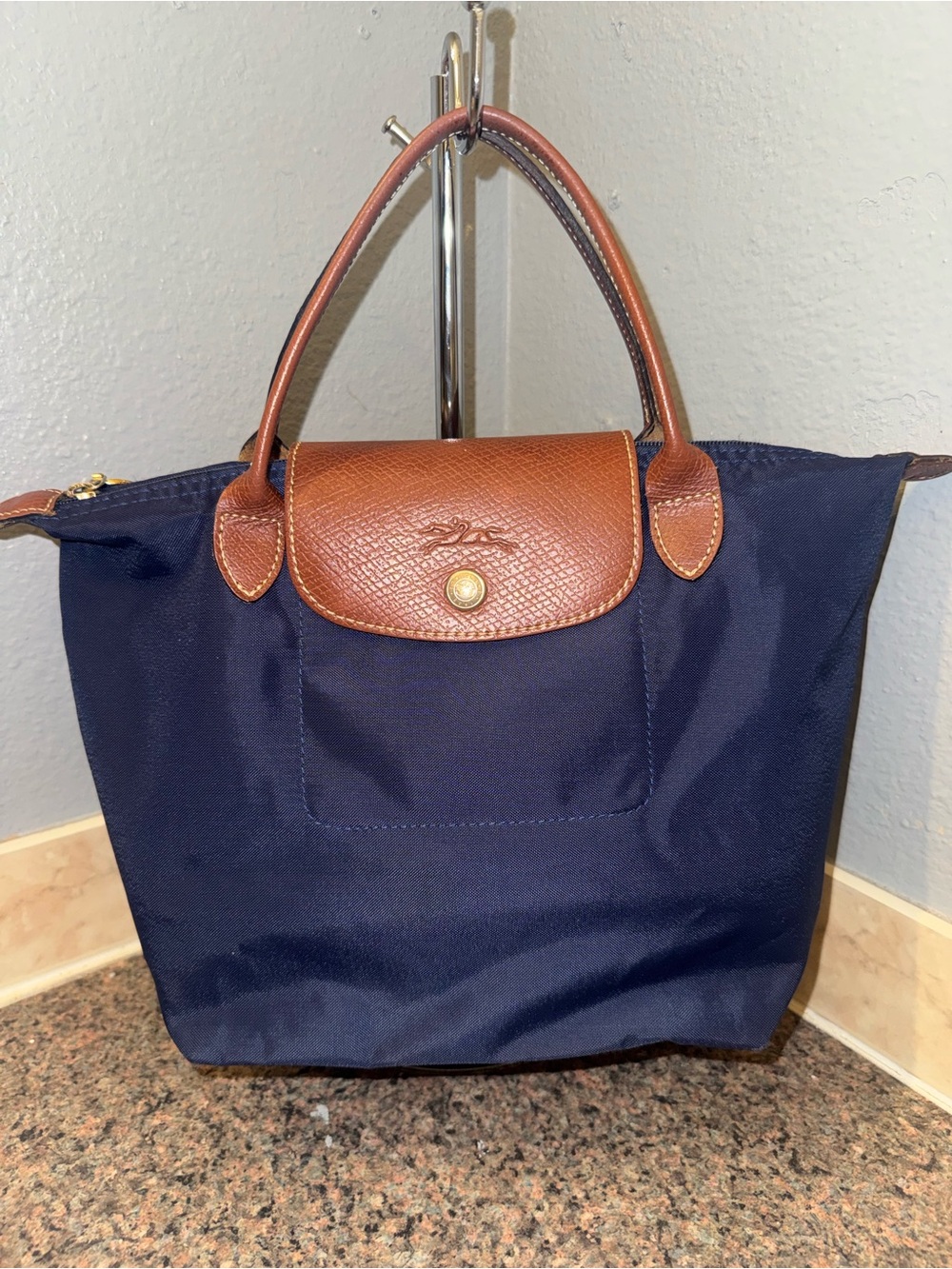 Longchamp Le Pliage Original Small Top Handle Bag - Navy Blue